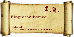 Pingiczer Marica névjegykártya